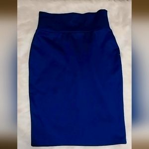 Royal Blue Pencil Skirt. Modest and fashionable. Below the knee.